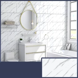 Tile Stickers Wall Sticker Waterproof PVC Wallpapers DIY Flame Retardant Home Office Decor For Kitchen Bathroom