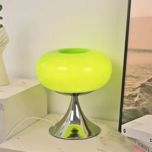 Stained Glass Green Apple Table Lamp Minimalism Home Decoration Ornament Bedroom Study Reading Atmosphere Sense LED Lights